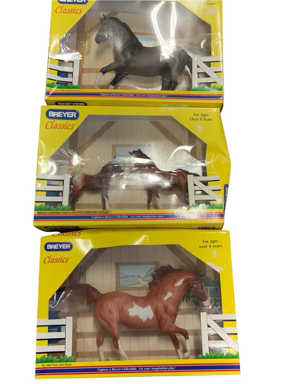 3 Breyer Vintage Horses In Box